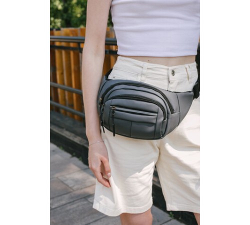 Сумка на пояс HEIKKI PROMPT (ХЕЙКИ), 2 отделения, регулируемый ремень, светоотражающие элементы, серая, 35х14х4см, 273925