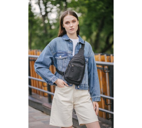 Рюкзак однолямочный HEIKKI PROMPT (ХЕЙКИ), 2 отделения, черный, 30х16х6 см, 273926