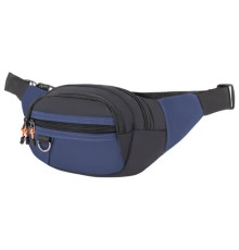 Сумка на пояс HEIKKI PROMPT (ХЕЙКИ), 2 отделения, регулируемый ремень, карман-антивор, синяя, 37х14х5 см, 273927