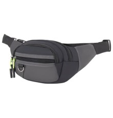 Сумка на пояс HEIKKI PROMPT (ХЕЙКИ), 2 отделения, регулируемый ремень, карман-антивор, черная, 37х14х5 см, 273928