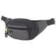 Сумка на пояс HEIKKI PROMPT (ХЕЙКИ), 2 отделения, регулируемый ремень, карман-антивор, черная, 37х14х5 см, 273928