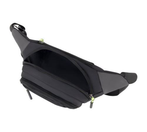 Сумка на пояс HEIKKI PROMPT (ХЕЙКИ), 2 отделения, регулируемый ремень, карман-антивор, черная, 37х14х5 см, 273928