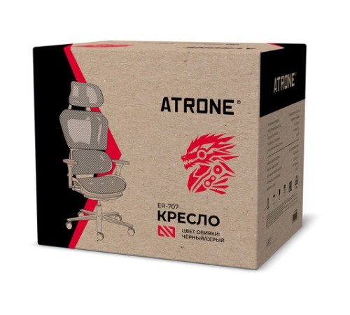 Кресло ATRONE (АТРОН) "Optimus ER-707", адаптивный механизм со слайдером, сетка, черный/серый, 532967 Кресло ATRONE (АТРОН) "Optimus ER-707", адаптивный механизм со слайдером, сетка, черный/серый, 532967