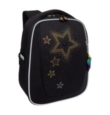 Ранец GRIZZLY анатомическая спинка, с брелоком, для девочек, 