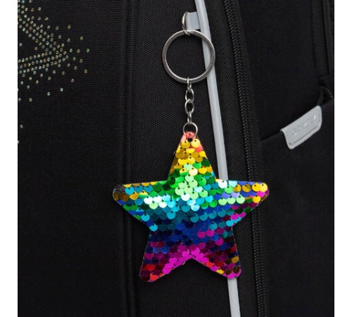 Ранец GRIZZLY анатомическая спинка, с брелоком, для девочек, 