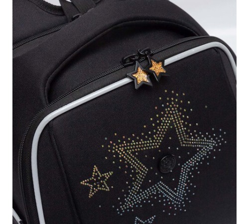 Ранец GRIZZLY анатомическая спинка, с брелоком, для девочек, 