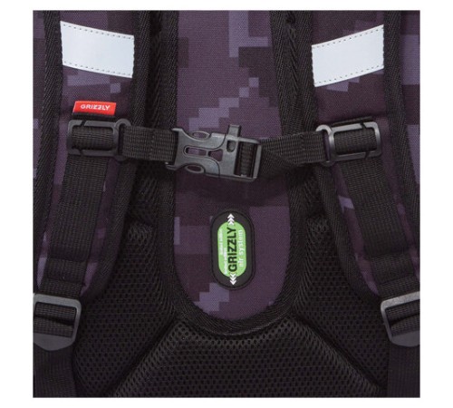 Ранец GRIZZLY анатомическая спинка, с бейджем, для мальчиков, 