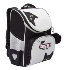 Ранец GRIZZLY анатомическая спинка, с мешком для обуви, для девочек, 