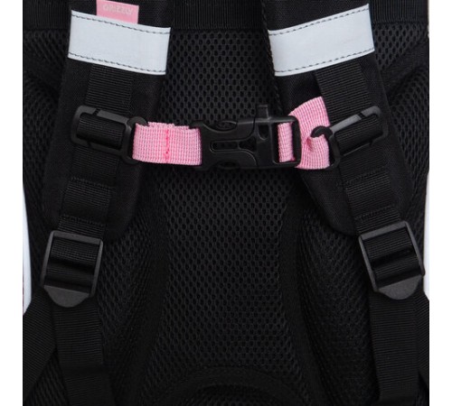 Ранец GRIZZLY анатомическая спинка, с мешком для обуви, для девочек, 