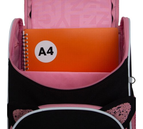 Ранец GRIZZLY анатомическая спинка, с мешком для обуви, для девочек, 