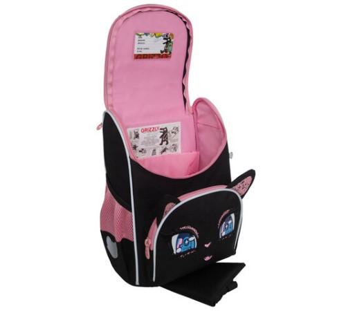 Ранец GRIZZLY анатомическая спинка, с мешком для обуви, для девочек, 