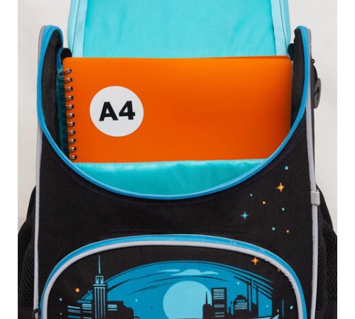 Ранец GRIZZLY анатомическая спинка, с мешком для обуви, для мальчиков, 