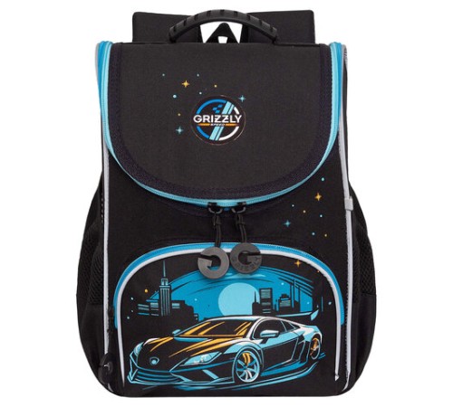 Ранец GRIZZLY анатомическая спинка, с мешком для обуви, для мальчиков, 