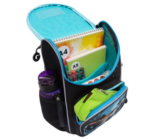 Ранец GRIZZLY анатомическая спинка, с мешком для обуви, для мальчиков, 