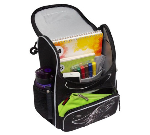 Ранец GRIZZLY анатомическая спинка, с мешком для обуви, для мальчиков, 