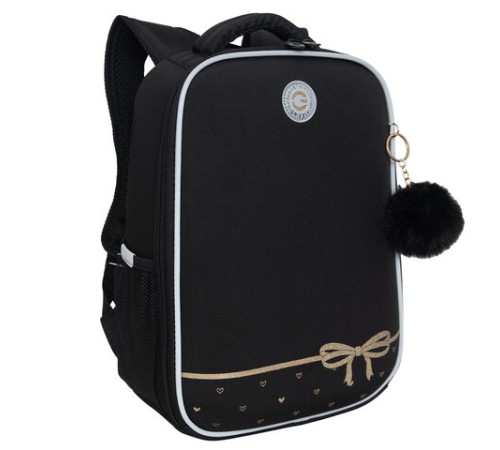 Ранец GRIZZLY анатомическая спинка, облегченный, 1 отделение, для девочек, 