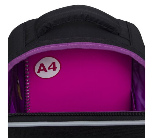 Ранец GRIZZLY анатомическая спинка, облегченный, 1 отделение, для девочек, 