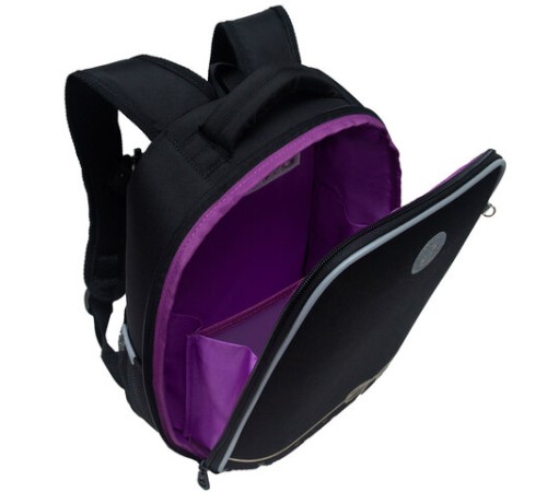 Ранец GRIZZLY анатомическая спинка, облегченный, 1 отделение, для девочек, 