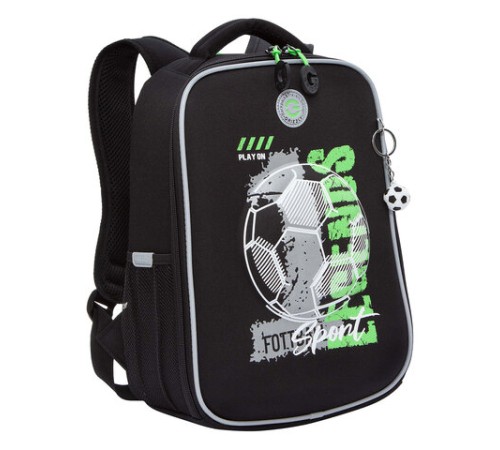 Ранец GRIZZLY анатомическая спинка, облегченный, 1 отделение, для мальчиков, 