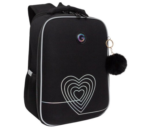 Ранец GRIZZLY анатомическая спинка, 2 отделения, для девочек, 