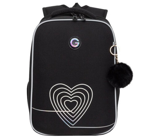 Ранец GRIZZLY анатомическая спинка, 2 отделения, для девочек, 