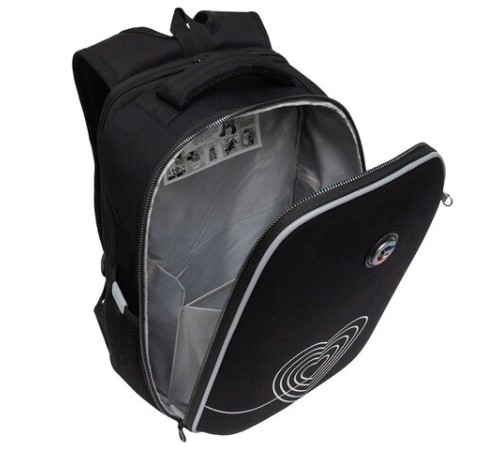 Ранец GRIZZLY анатомическая спинка, 2 отделения, для девочек, 