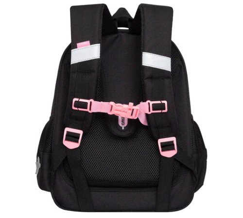 Ранец GRIZZLY анатомическая спинка, c брелоком, для девочек, 