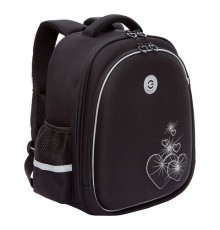 Ранец GRIZZLY анатомическая спинка, c брелоком, для девочек, 