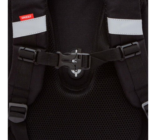 Ранец GRIZZLY анатомическая спинка, c брелоком, для девочек, 