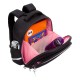 Ранец GRIZZLY анатомическая спинка, c брелоком, для девочек, 