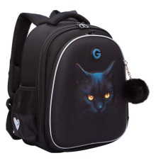 Ранец GRIZZLY анатомическая спинка, c брелоком, для девочек, 