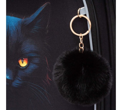 Ранец GRIZZLY анатомическая спинка, c брелоком, для девочек, 