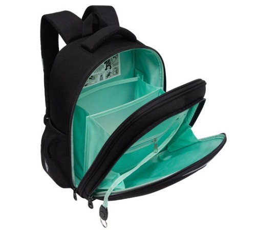 Ранец GRIZZLY анатомическая спинка, c брелоком, для девочек, 