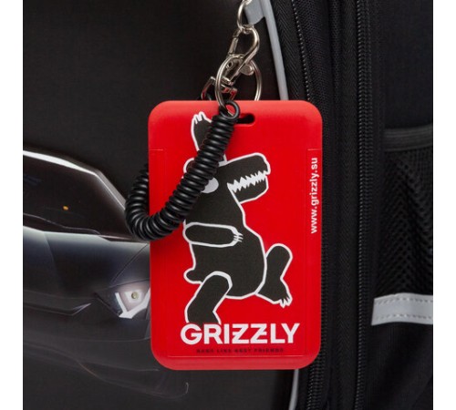 Ранец GRIZZLY анатомическая спинка, c бейджем, для мальчиков, 