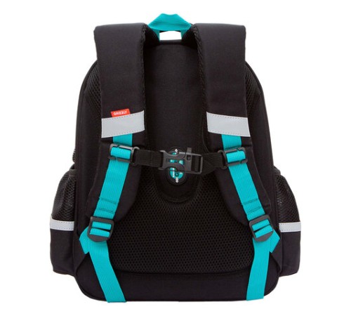 Ранец GRIZZLY анатомическая спинка, c бейджем, для мальчиков, 