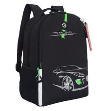 Рюкзак GRIZZLY школьный, жёсткая спинка, 2 отделения, для мальчиков, 