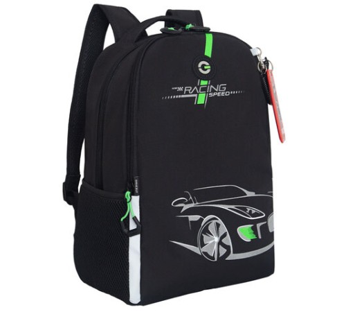 Рюкзак GRIZZLY школьный, жёсткая спинка, 2 отделения, для мальчиков, 