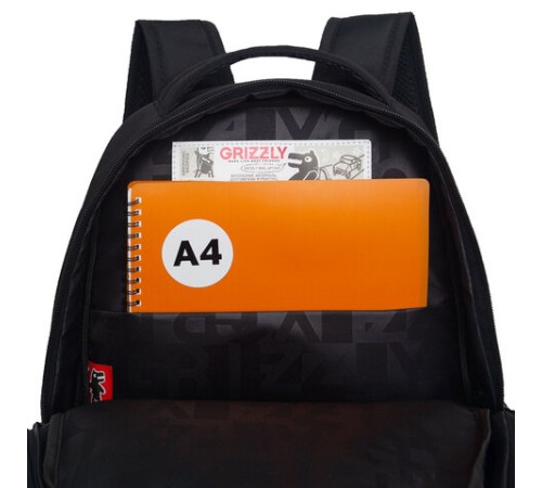 Рюкзак GRIZZLY школьный, жёсткая спинка, 2 отделения, для мальчиков, 