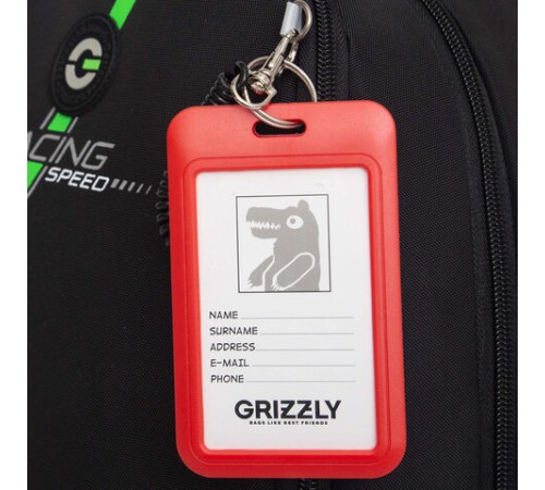 Рюкзак GRIZZLY школьный, жёсткая спинка, 2 отделения, для мальчиков, 