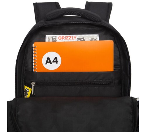 Рюкзак GRIZZLY школьный, анатомическая спинка, 2 отделения, для мальчиков, 