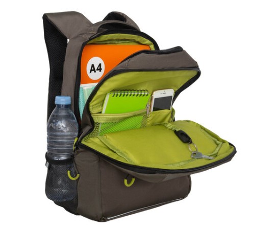 Рюкзак GRIZZLY школьный, анатомическая спинка, 2 отделения, для мальчиков, 