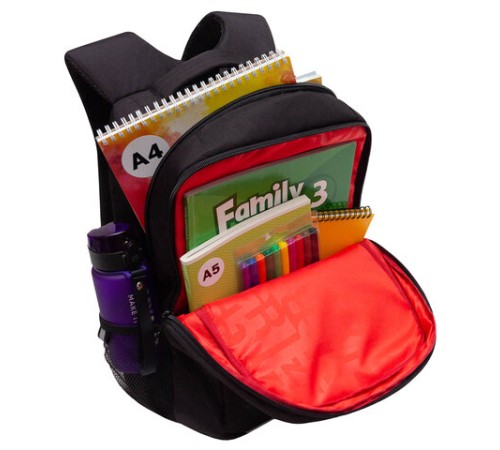 Рюкзак GRIZZLY школьный, анатомическая спинка, 2 отделения, для мальчиков, 