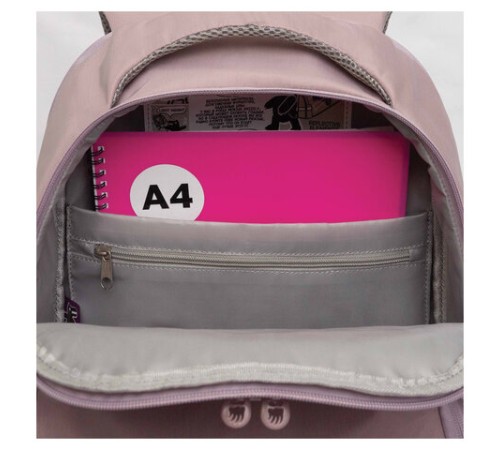 Рюкзак GRIZZLY школьный, анатомическая спинка, 2 отделения, для девочек, 