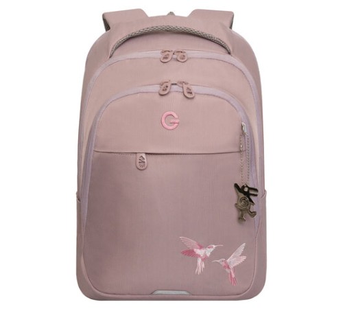 Рюкзак GRIZZLY школьный, анатомическая спинка, 2 отделения, для девочек, 