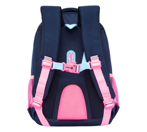 Рюкзак GRIZZLY школьный, анатомическая спинка, 3 отделения, для девочек, 