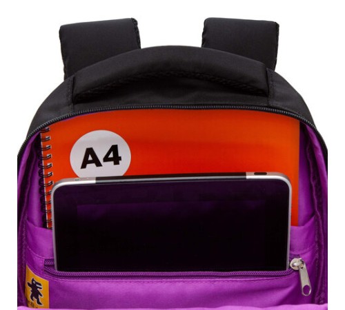 Рюкзак GRIZZLY школьный, анатомическая спинка, 3 отделения, для девочек, 