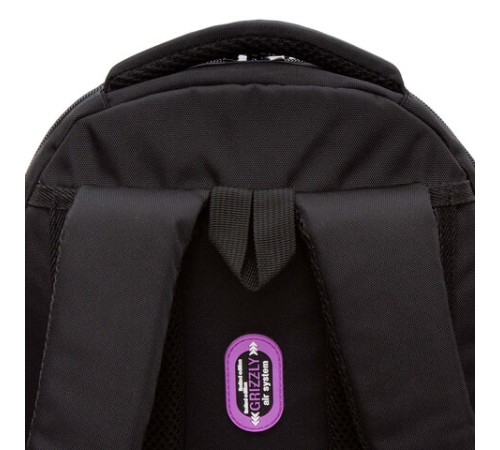 Рюкзак GRIZZLY школьный, анатомическая спинка, 3 отделения, для девочек, 