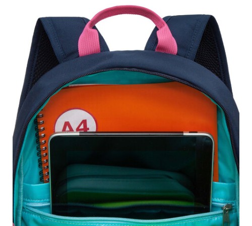 Рюкзак GRIZZLY школьный, анатомическая спинка, 2 отделения, для девочек, 