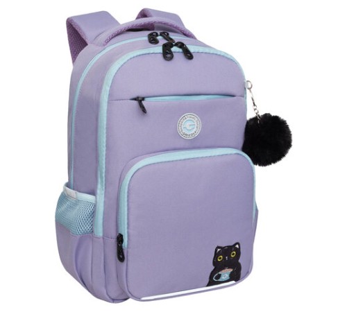 Рюкзак GRIZZLY школьный, анатомическая спинка, 2 отделения, для девочек, 