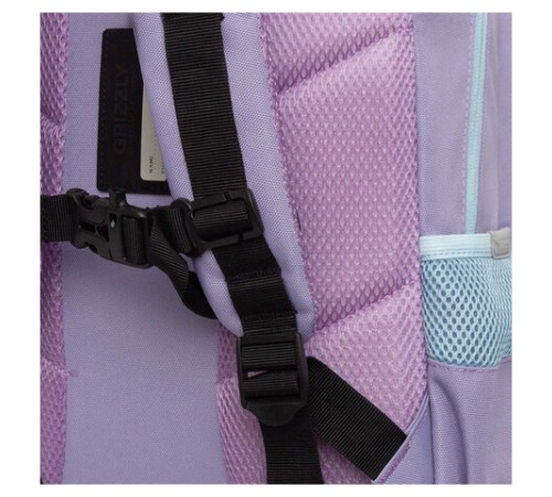 Рюкзак GRIZZLY школьный, анатомическая спинка, 2 отделения, для девочек, 